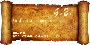 Grüner Emese névjegykártya